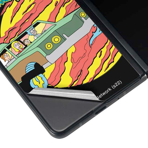 Adult Swim Rick and Morty Family Wagon Galaxy Z Fold4 5G Skin